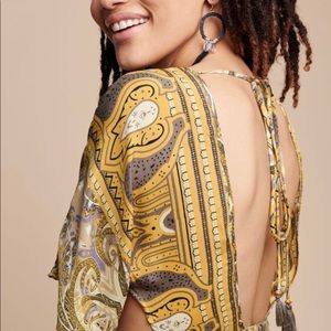 Earthbound yellow silk dress